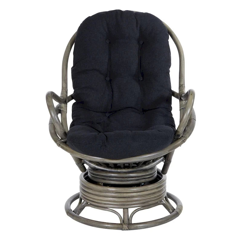 Fauteuil à bascule pivotant en rotin