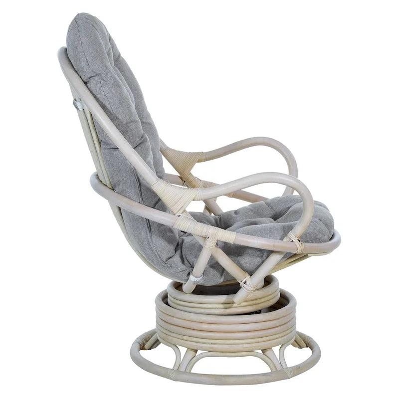 Fauteuil à bascule pivotant en rotin