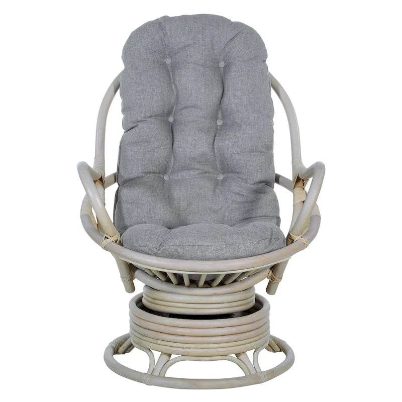 Fauteuil à bascule pivotant en rotin