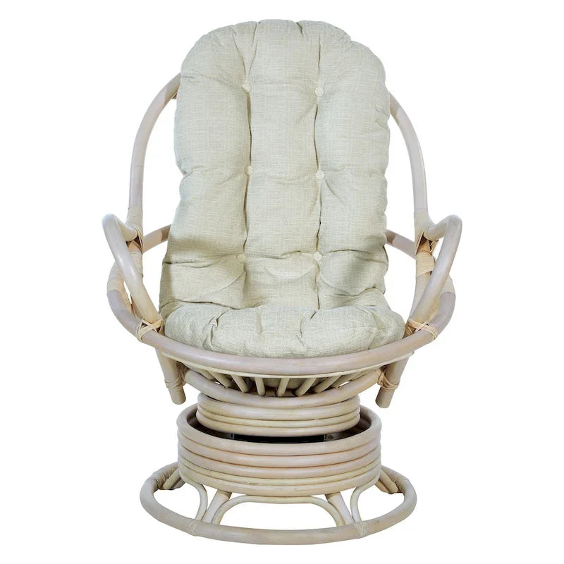 Fauteuil à bascule pivotant en rotin