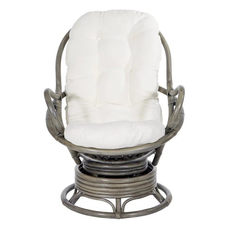 Fauteuil à bascule pivotant en rotin