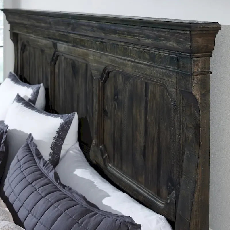 Bellamy Traditional Peppercorn Queen Panel Bed Headboard