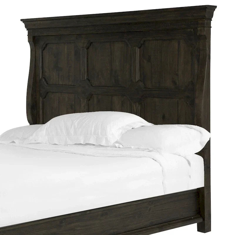 Tête de lit Bellamy traditionnelle en panneaux queen poivrier