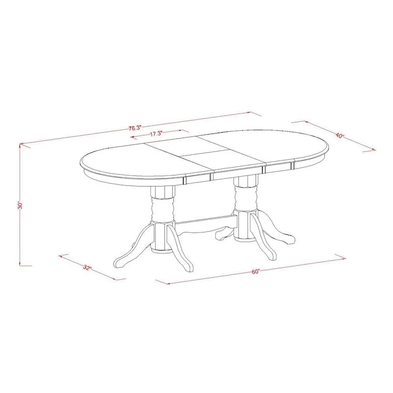 Table de salle à manger ovale avec double pied central, plusieurs options de finition du bois