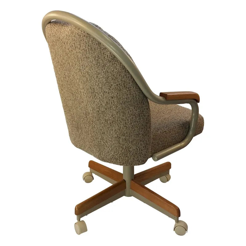 Fauteuil à roulettes Britney de Caster Chair Company en tissu tweed blé