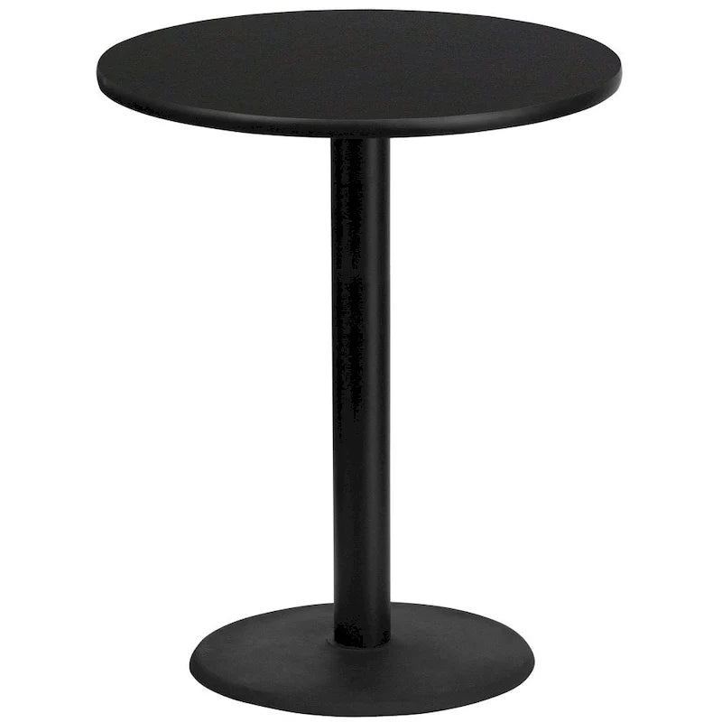 Plateau de table stratifié rond de 36 po avec base de table ronde de hauteur bar de 24 po