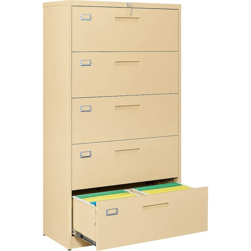 Armoire de classement latérale en acier à 5 tiroirs
