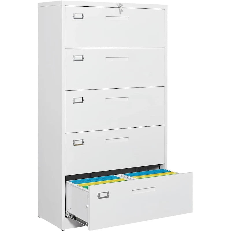 Armoire de classement latérale en acier à 5 tiroirs