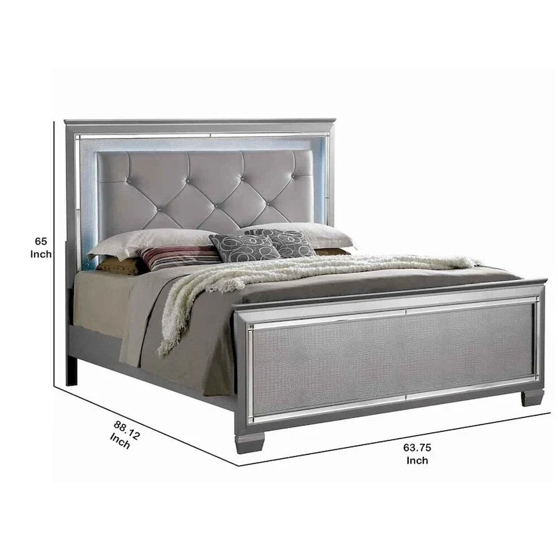 Grand lit King, Fini ivoire, Meubles de chambre traditionnels