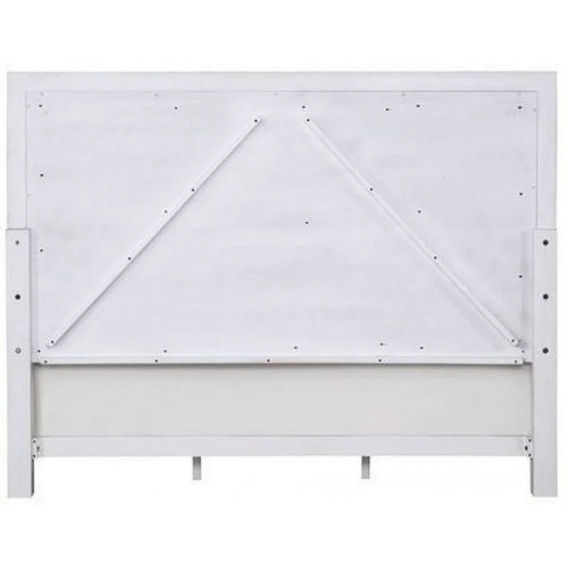 Lit Queen avec rembourrage en tissu capitonné, blanc et gris
