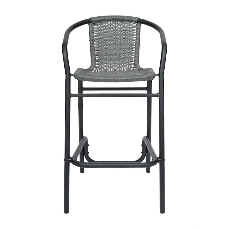 Tabourets de bar en rotin pour l'intérieur et l'extérieur, lot de 2