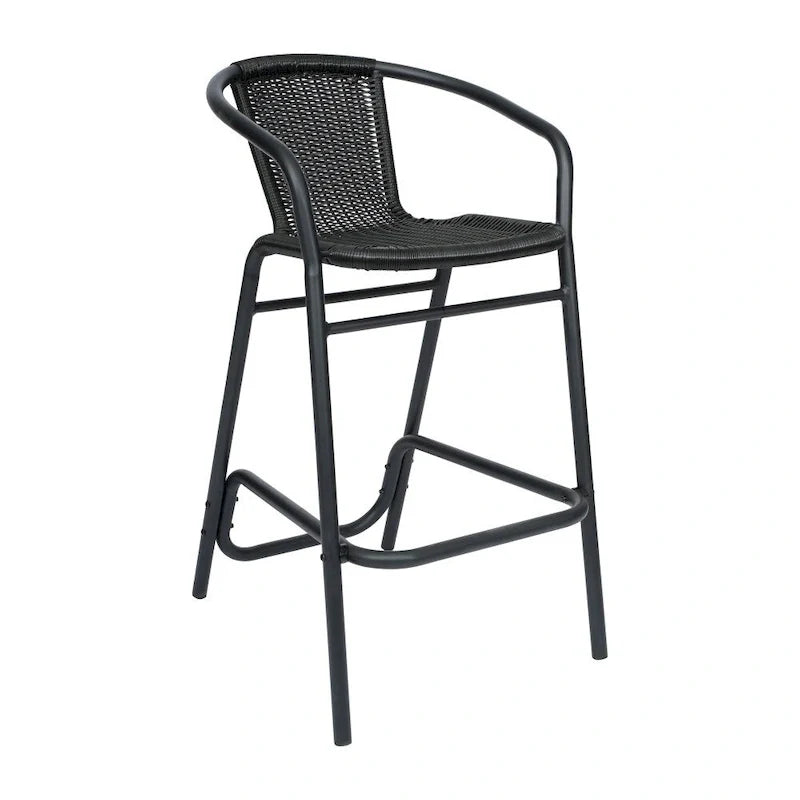 Tabourets de bar en rotin pour l'intérieur et l'extérieur, lot de 2