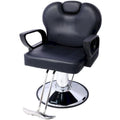 Fauteuil de barbier hydraulique robuste, Fauteuil de salon inclinable, Siège extra large, Noir et marron