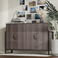 COZAYH Armoire de Rangement, Buffet Cannelé avec 4 Portes, Meuble de Rangement Style Ferme Moderne avec Étagères Réglables, Gris Lavé