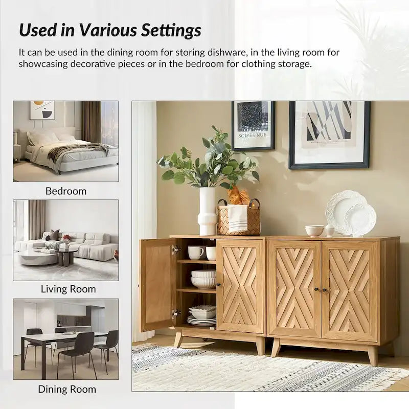 Meuble d'appoint 2 portes Joseph Midcentury 30Tall par HULALA HOME