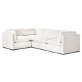 Canapé d'angle modulable 4 places en L, réversible, tissu coton blanc