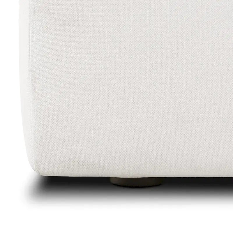 Canapé d'angle modulable 4 places en L, réversible, tissu coton blanc