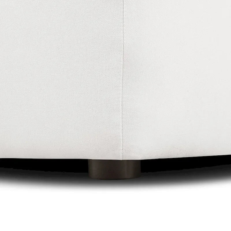 Canapé d'angle modulable 4 places en L, réversible, tissu coton blanc