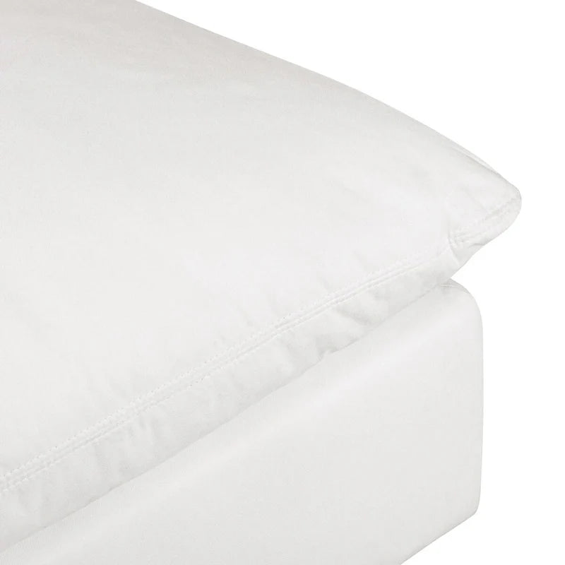 Canapé d'angle modulable 4 places en L, réversible, tissu coton blanc