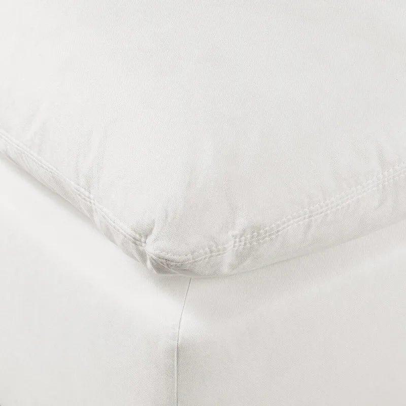 Canapé d'angle modulable 4 places en L, réversible, tissu coton blanc