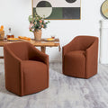 KINWELL Fauteuil de salle à manger roulant en tissu haute performance (lot de 2)