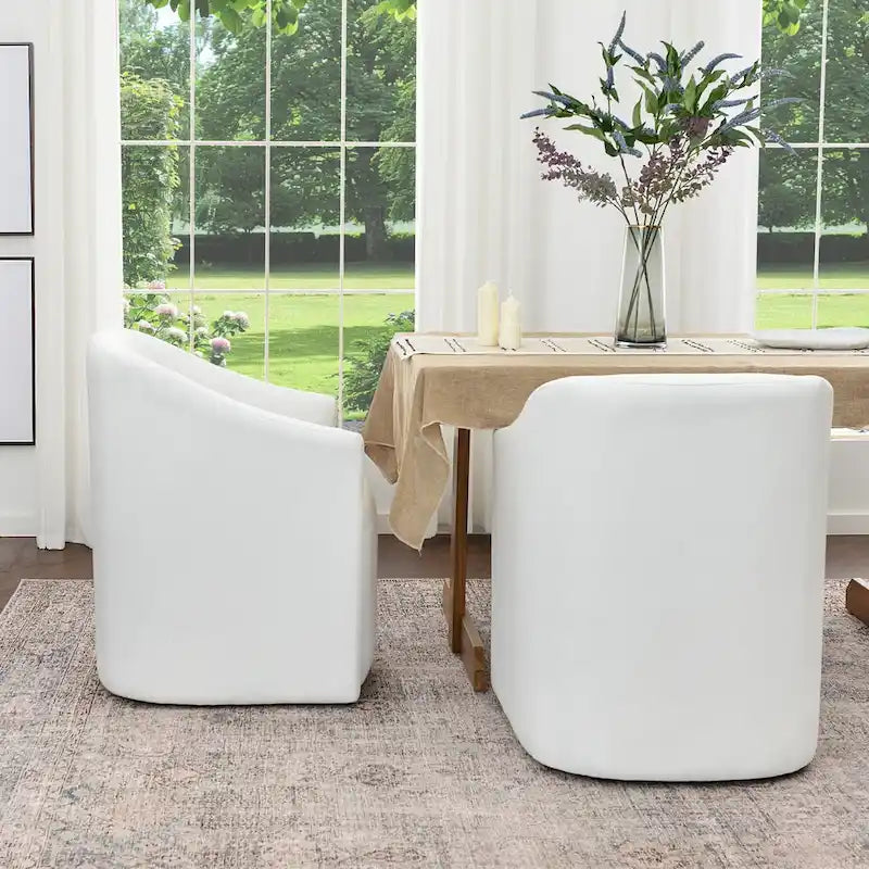 KINWELL Fauteuil de salle à manger roulant en tissu haute performance (lot de 2)