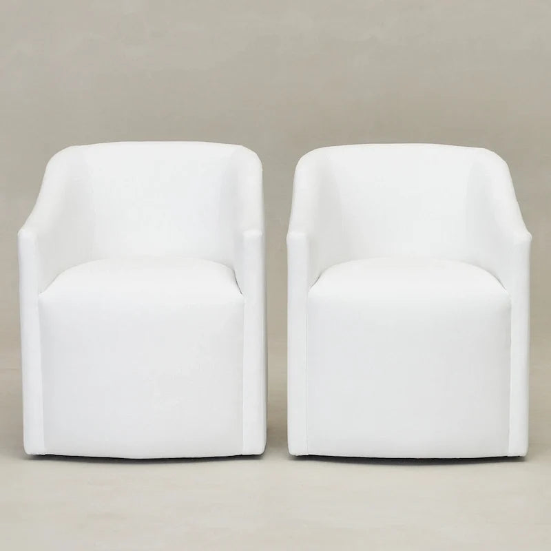 KINWELL Fauteuil de salle à manger roulant en tissu haute performance (lot de 2)