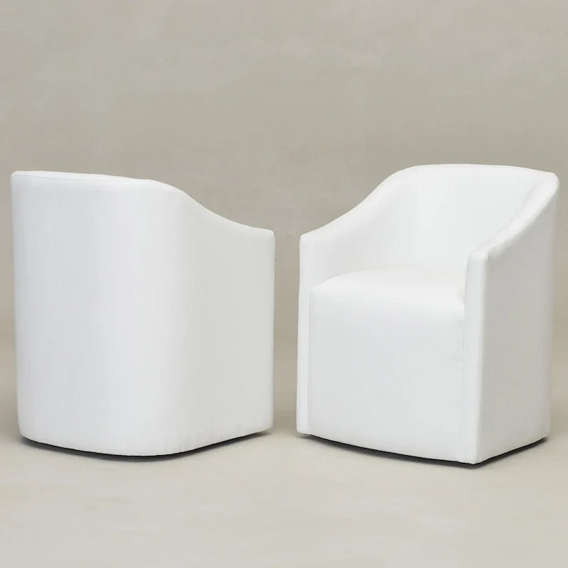 KINWELL Fauteuil de salle à manger roulant en tissu haute performance (lot de 2)