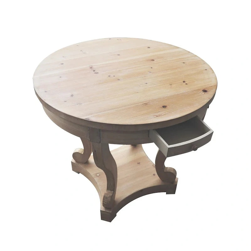 Table à manger ronde de petite taille de style ferme avec pieds incurvés, table d'appoint, table basse pour coin repas, cuisine