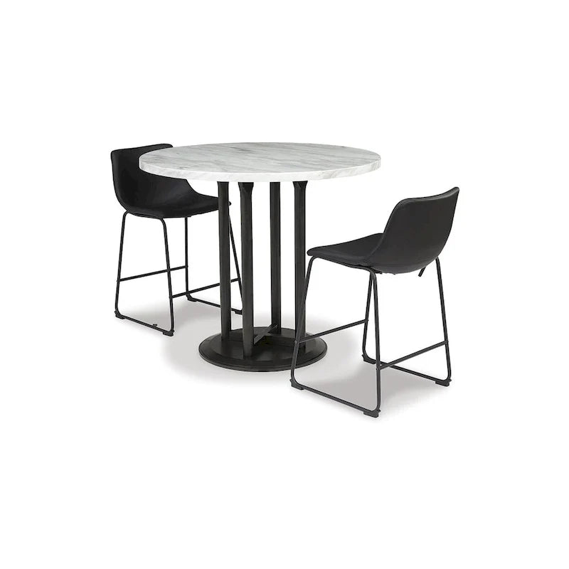 Ensemble de salle à manger 3 pièces hauteur comptoir Signature Design by Ashley Centiar noir/gris