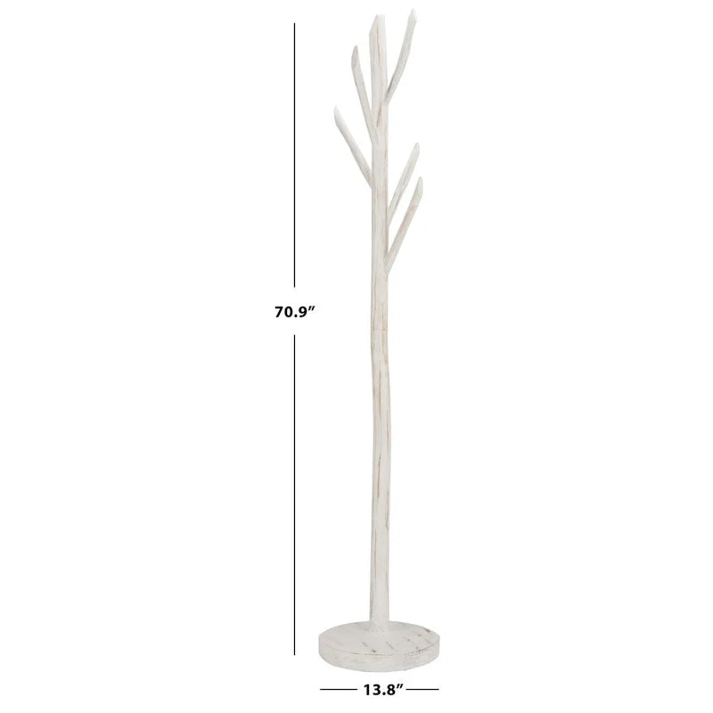 Porte-manteaux et chapeaux en forme de branche d'arbre, blanc, 35,5 cm L x 35,5 cm P x 180 cm H, pour entrée