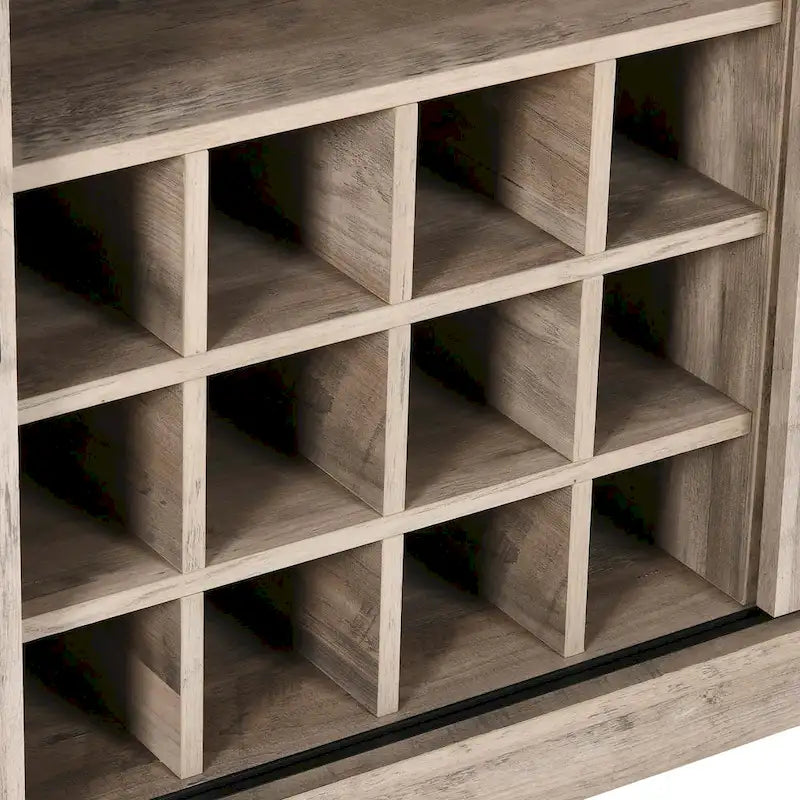 53 Meuble de rangement de cuisine avec porte de grange, buffet, bar à café et casier à vin